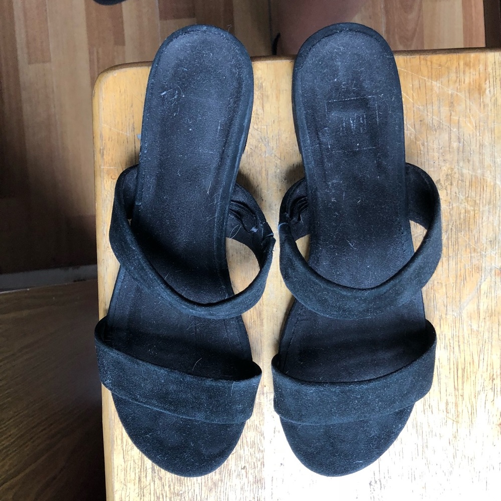 Gap black suede mules
